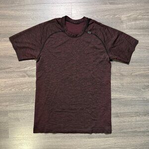 Lululemon Men's Metal Vent Tech Short Sleeve - Dark Red/Black